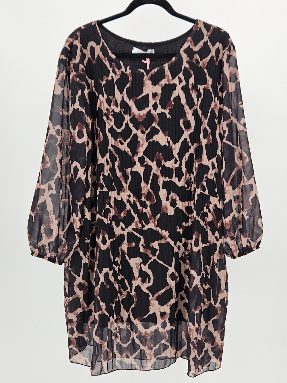 Me & Gee Leopard Print Pleated Dress L/XL NWT Made in Italy
